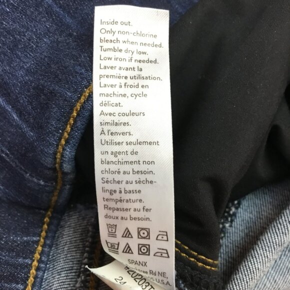 Spanx Womens Large Dark Wash Skinny Denim Leggings With Distressed Details - Picture 12 of 12